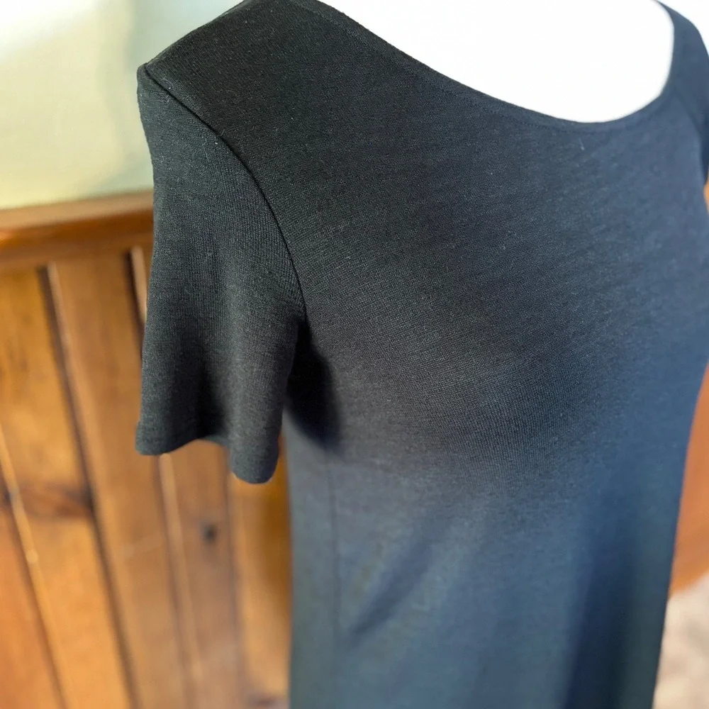 Wilfred Free by Aritzia Womens Black Asymmetrical Short Sleeve Summer Dress‎ XS